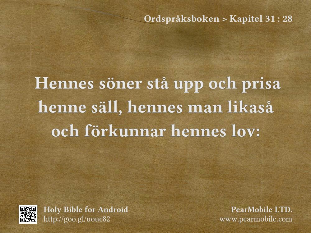 Ordspråksboken, Kapitel 31:28
